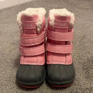Cat & Jack Pink and Gray Winter Boots
